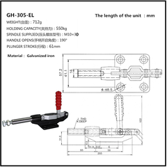 Cam kẹp GH-305-EL Pull-Push Toggle clamp