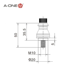 Chốt định vị tâm A-ONE 3A-400100 cho hệ Zero Point CNC - Centering Spigot