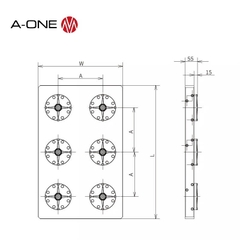 Đầu kẹp định vị Zero-Point 6 vị trí A-ONE 3A-110120 / 3A-110121