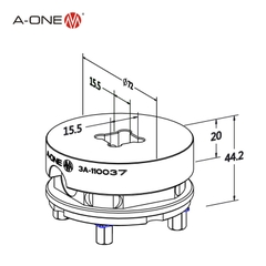 Gá kẹp điện cực vuông Ø72 A-one 3A-110037 | Square holder Ø72