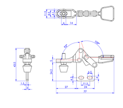 Cam kẹp GH-21800 Horizontal Toggle Clamp