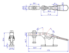 Cam kẹp GH-225-DNB Horizontal Toggle Clamp