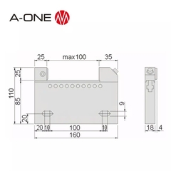 Ê tô chính xác EDM A-ONE 3A-200154 | Stainless Precision Vise For EDM
