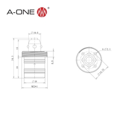 Chốt định vị AMF 6215RP-250 – Spigot cho hệ thống Zero-Point dạng vặn ren