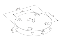 Tấm đế Zero-Point khóa mở nhanh 3A-110248 | A-ONE φ176mm