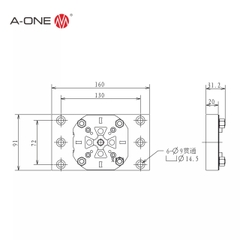 Đế gá phẳng thép A-ONE 3A-520131 | Steel flat holder