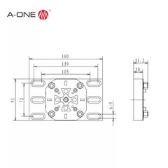 Đế gá phẳng thép A-ONE 3A-520132 | Steel flat holder