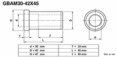 Bạc Vai Dẫn Hướng GBAM30-42X45