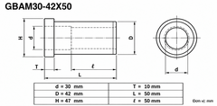 Bạc Vai Dẫn Hướng GBAM30-42X50