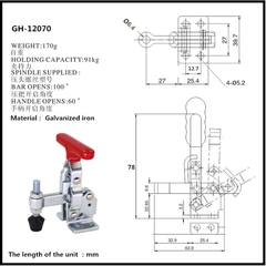 Cam kẹp GH-12070 Vertical Toggle clamp