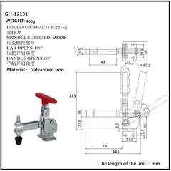 Cam kẹp GH-12131 Vertical Toggle clamp