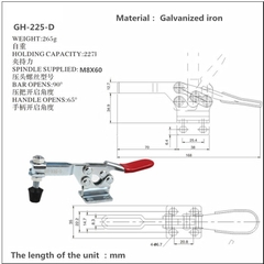 Cam kẹp GH-225-D Horizontal Toggle Clamp