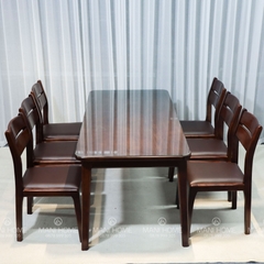 Bộ bàn ăn gỗ sồi chân trụ - 6 ghế