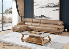 Bộ sofa nhập khẩu da bò gỗ mun MH46-3.3
