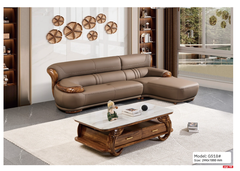 Bộ sofa nhập khẩu da siêu sợi gỗ mun MG518-3.0