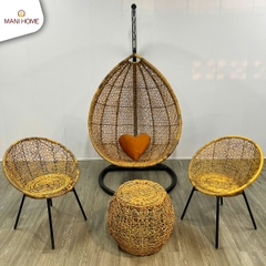 Bộ ghế xích đu mây nhựa MH-01