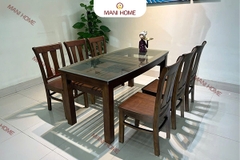 BỘ BÀN ĂN GỖ SỒI CAO CẤP 6 GHẾ VA4 MTK-B5M1