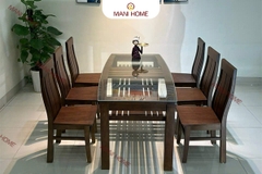 BỘ BÀN ĂN GỖ SỒI CAO CẤP 6 GHẾ 2 LÁ MTK-B7