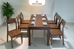 BỘ BÀN ĂN GỖ SỒI CAO CẤP 6 GHẾ GV011.M2 – MTK ĐẶC TRÀN