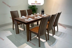 BỘ BÀN ĂN GỖ SỒI CAO CẤP 6 GHẾ GV007 – MTK H002