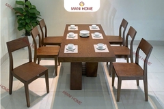 BỘ BÀN ĂN GỖ SỒI CAO CẤP 6 GHẾ GV011.M2 – MTK H005