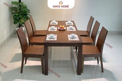 BỘ BÀN ĂN GỖ SỒI CAO CẤP 6 GHẾ GV005 – MTK H008