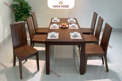 BỘ BÀN ĂN GỖ SỒI CAO CẤP 6 GHẾ GV006 – MTK H008