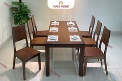 BỘ BÀN ĂN GỖ SỒI CAO CẤP 6 GHẾ GV012.M1 – MTK H008