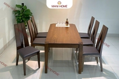 BỘ BÀN ĂN GỖ SỒI CAO CẤP 6 GHẾ GV003 – MTK H010.M1
