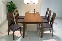 BỘ BÀN ĂN GỖ SỒI CAO CẤP 6 GHẾ GV003 – MTK H010.M1