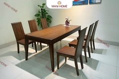 BỘ BÀN ĂN GỖ SỒI CAO CẤP 6 GHẾ GV006 – MTK H010.M3 900×1800