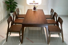 BỘ BÀN ĂN GỖ SỒI CAO CẤP 6 GHẾ GV014 – MTK H010.M3 900×1800