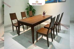 BỘ BÀN ĂN GỖ SỒI CAO CẤP 6 GHẾ GV012.M1 – MTK H010.M3 900×1800