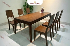 BỘ BÀN ĂN GỖ SỒI CAO CẤP 6 GHẾ GV012.M1 – MTK H010.M3 900×1800