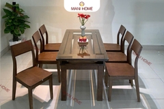 BỘ BÀN ĂN GỖ SỒI CAO CẤP 6 GHẾ GV011.M2 – MTK H020