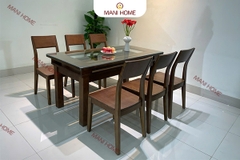 BỘ BÀN ĂN GỖ SỒI CAO CẤP 6 GHẾ GV011.M2 – MTK H020