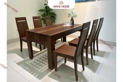 BỘ BÀN ĂN GỖ SỒI CAO CẤP 6 GHẾ GV010.M2 – MTK H021