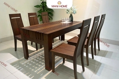 BỘ BÀN ĂN GỖ SỒI CAO CẤP 6 GHẾ GV010.M2 – MTK H021