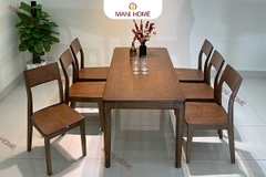 BỘ BÀN ĂN GỖ SỒI CAO CẤP 6 GHẾ GV011.M2 – MTK H022
