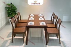 BỘ BÀN ĂN GỖ SỒI CAO CẤP 6 GHẾ GV011.M2 – MTK H023.M2N