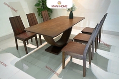 BỘ BÀN ĂN GỖ SỒI CAO CẤP 6 GHẾ GV009.M1 – MTK H007.M2N