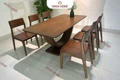 BỘ BÀN ĂN GỖ SỒI CAO CẤP 6 GHẾ GV011.M2 – MTK H007.M2N