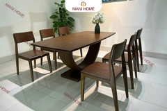 BỘ BÀN ĂN GỖ SỒI CAO CẤP 6 GHẾ GV014 – MTK H007.M1N