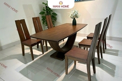 BỘ BÀN ĂN GỖ SỒI CAO CẤP 6 GHẾ GV008 – MTK H007.M1N