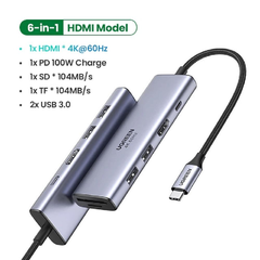 Bộ Chuyển Đổi Type-C UGREEN 60515 4K*2K/60Hz HDMI LAN USB 3.0 PD  Phú Quốc