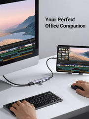 Bộ Chuyển Đổi Type-C Ugreen 90119 Ra 2 HDMI 4K 60Hz USB LAN PD | Phú Quốc