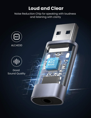 Bộ chuyển đổi âm thanh UGREEN CM383 Từ USB 2.0 sang 3.5mm – Hỗ trợ 2 trong 1 nghe và nói