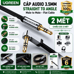Dây Audio 3.5mm Dẹt Đầu Vuông 90 Độ UGREEN AV119 | Phú Quốc
