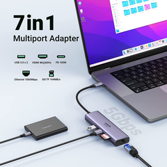 Bộ Chuyển Đổi Type-C UGREEN 60515 4K*2K/60Hz HDMI LAN USB 3.0 PD  Phú Quốc