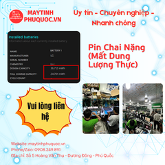 Pin Chai Nặng (Mất Dung Lượng Thực) – Dịch Vụ Sửa Chữa Laptop Phú Quốc | Máy Tính Phú Quốc | Vi Tính Hải Đăng